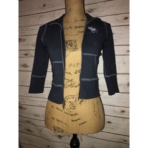 Abercrombie & Fitch Black Cropped Zip Jacket